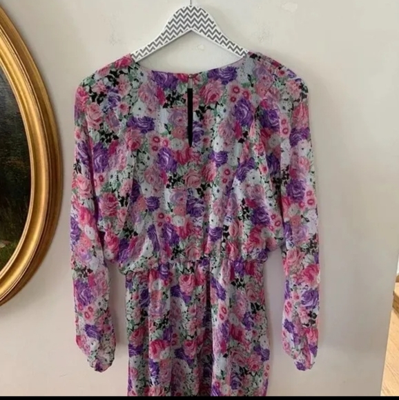 NWT Wayf Floral Dolman Sleeve Elastic Waist Dress Women’s S - Picture 4 of 9